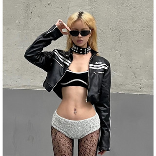 ÁO KHOÁC NỮ ISME STRIPY LEATHER JACKET