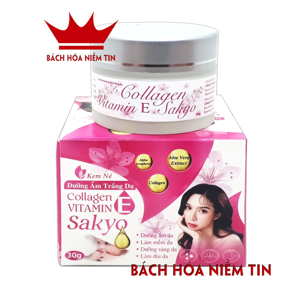 Kem chống nẻ Sakyo - Cung cấp Vitamin E, Collagen, Vaselin - Giúp dưỡng da mịn màng, chống nứt nẻ da - Hộp 30g