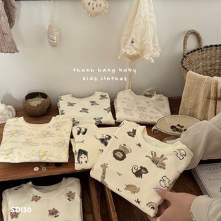 Bộ quần áo dài tay cho bé trai bé gái, bộ dài tay thu đông cho bé Thanh Hằng Baby size 11Kg - 28 Kg