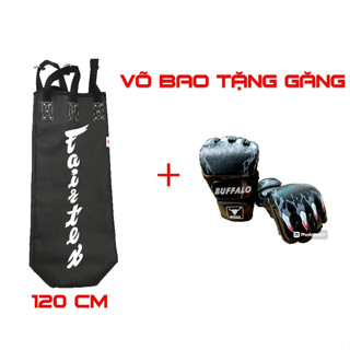 Vỏ bao Đấm Boxing Fairtexs cao cấp 1.2m có 3 màu  tặng găng đấm bao cát hở ngón Buffalo