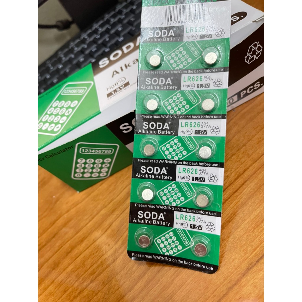 Vỉ 10 viên pin Soda SR626SW - SR626 - Pin 626 - 377 - LR626 - AG4 1.5V