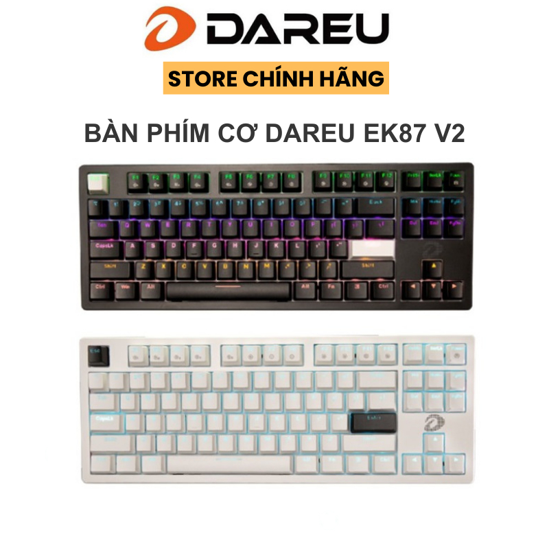 Bàn phím cơ Gaming Dareu EK87 V2 Black - White ( Blue / Brown / Red Switch )