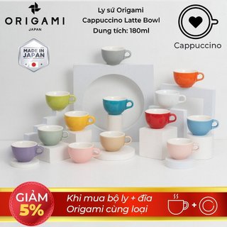   ORIGAMI JAPAN  Volcano Ly sứ Origami Cappuccino Latte Bowl 180ml uống trà cà phê 