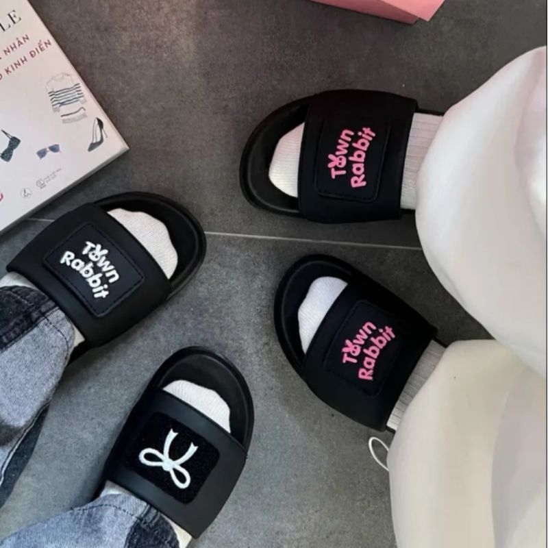 Dép Rabbit Town Quai Ngang Nam Nữ Kiểu Dáng Hàn Quốc Cao Cấp 'hot' Dép Slipper Đế Bằng cử
