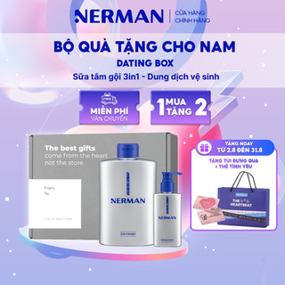 Bộ quà tặng cho nam DATING BOX Nerman -Sữa tắm gội hương nước hoa 350ml&Gel vệ sinh nam100g