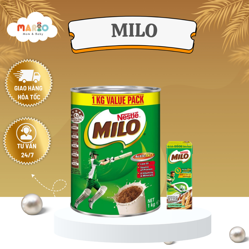 Sữa Bột Milo Úc 1kg/ Thùng 48 Hộp Sữa Nước Nestle Milo 170ml