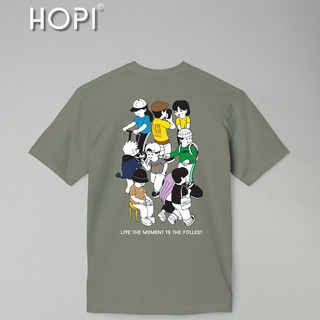 Áo Thun Nam/Nữ Cao Cấp HOPI, Áo Thun Unisex , Sợi Vải ISCRA Tự Nhiên (LIVE THE MOMENT)