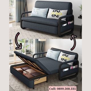 Giường Sofa Gấp Gọn Đa Năng Nhiều Kích Thước. Sofa Bed Có Hộc Để Đồ Rộng Rãi, Đệm Đàn Hồi Cao