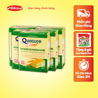 Combo 5 Hộp Bánh Bông Lan Quasure Light Dâu Bibica 126g - Thực phẩm cho người ăn kiêng, tiểu đường