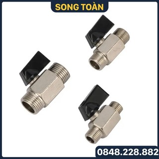 Van bi mini ren ngoài, van gạt mini hai ren ngoài 13 17 21mm