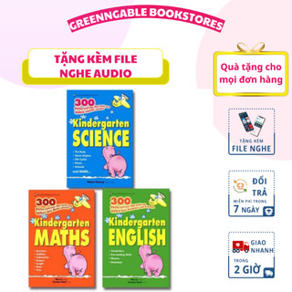 Sách - 300 Kindergarten English Math Science - bộ 3 cuốn