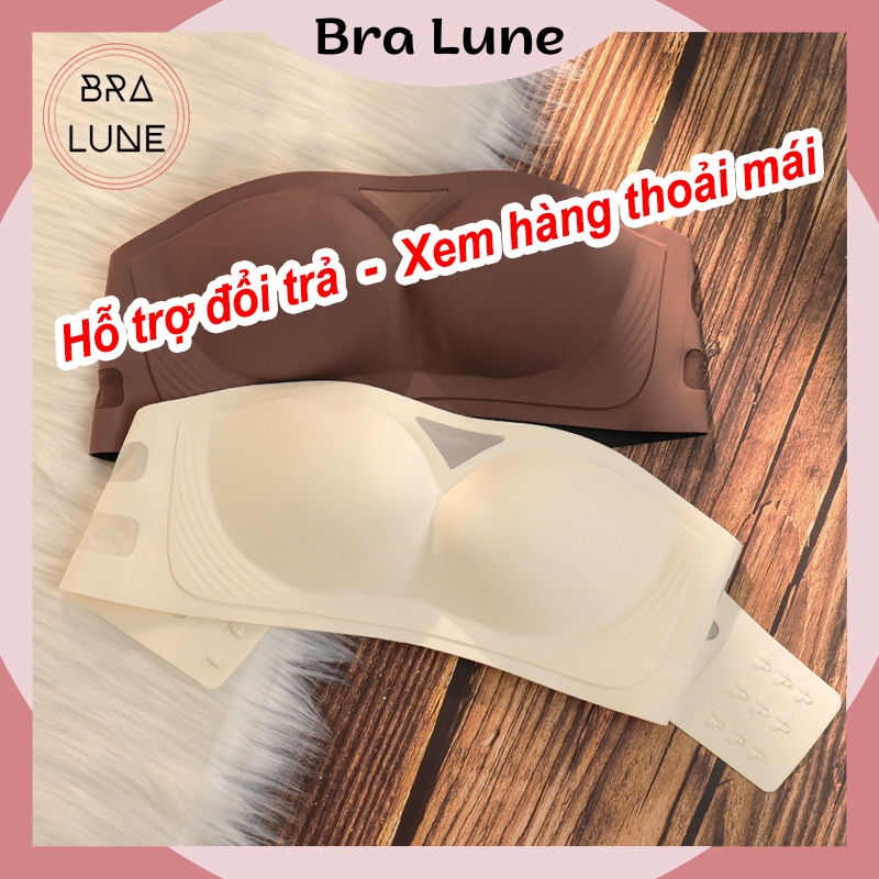 Áo ngực nữ không dây đúc su BRALUNE, áo lót nữ cup ngang tôn vòng 1 mã 84