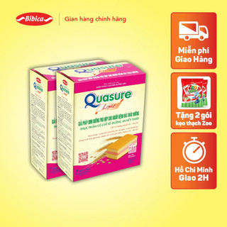 Combo 2 Hộp Bánh Bông Lan Quasure Light Dâu Bibica 126g - Thực phẩm cho người ăn kiêng, tiểu đường