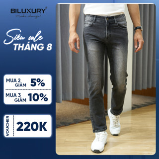 Quần Jean Nam Ống Đứng Biluxury, Quần Bò Nam Baggy co giãn 8QBDB004 - Thương Hiệu Thời Trang Nam Biluxury