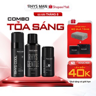 Combo Lăn khử mùi nam 50ml & Xịt khử mùi chân 100ml & Body mist nam 120ml RHYS MAN