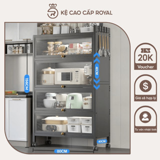 Tủ nhà bếp đa năng Royal 100cm thế hệ mới bằng thép sơn tĩnh điện Cao Cấp với một tầng cao 40cm