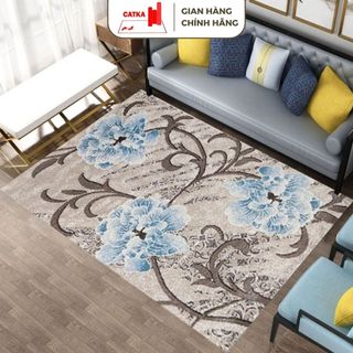 Thảm Trải Sàn Sợi Chỉ Xù TNK Cao Cấp Hoa Văn Dễ Phối Ghế Salon Trang Trí Phòng Ngủ Phòng Khách Căn Hộ 160cm x 120cm