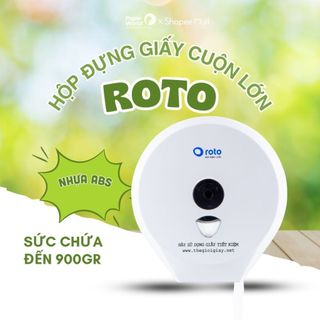 Hộp đựng giấy cuộn lớn treo tường ROTO | Thế Giới Giấy | Chất liệu nhựa ABS | Màu trắng | RT3203a