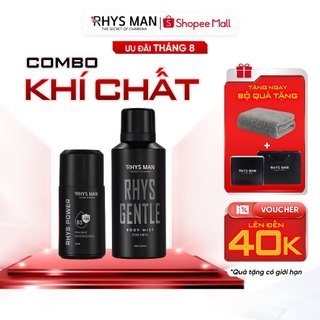 Combo Lăn khử mùi nam 50ml & Body mist nam 120ml RHYS MAN