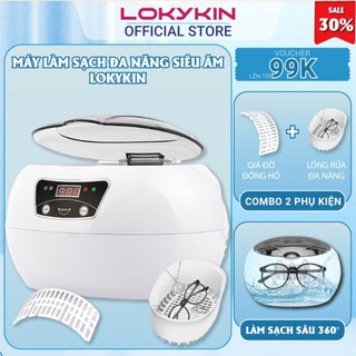 Máy rửa trang sức bằng sóng siêu âm Lokykin,làm sạch kính kính đồng hồ phụ kiện kim loại