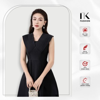 Đầm gấm xòe xếp vai 2 lớp nkdv2308002 nk fashion thời trang công sở nữ sang trọng, quý phái