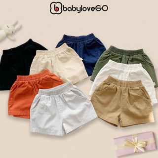Quần đùi cho bé BabyloveGO quần short bé trai bé gái vải Linen Hàn Quốc mềm mát an toàn