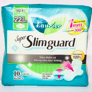Băng vệ sinh Laurier Super Slimguard 1mm siêu mỏng bảo vệ 22.5cm x 10 miếng