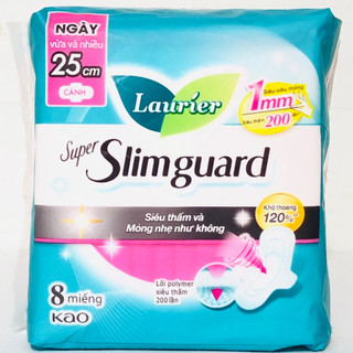 Băng vệ sinh Laurier Super Slimguard siêu mỏng cánh 25cm x 8 miếng