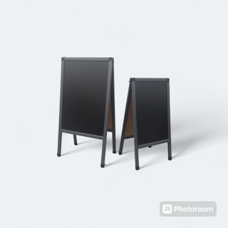 Bảng Menu gỗ đen viết phấn dạ quang 2 mặt 50x90cm