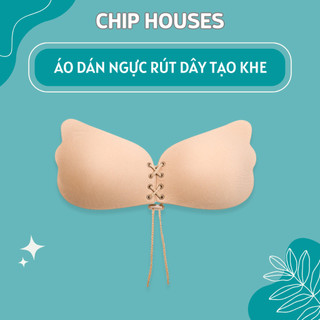 Áo Dán Ngực Rút Dây Tạo Khe, Áo Dán Silicon Nâng Ngực Mút Mỏng 1Cm  AN01244