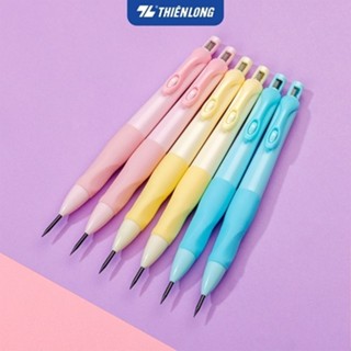 Combo Bút chì bấm Thiên Long PC-032 - Bút chì bấm cá heo tập viết 2B cho bé kèm chuốt tiện lợi, ngòi 2mm chống gãy.