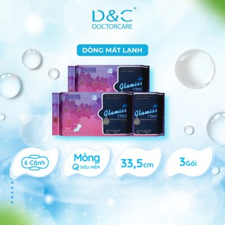 Combo 3 gói băng vệ sinh thảo dược Glamiss Cool ban đêm 33.5 cm