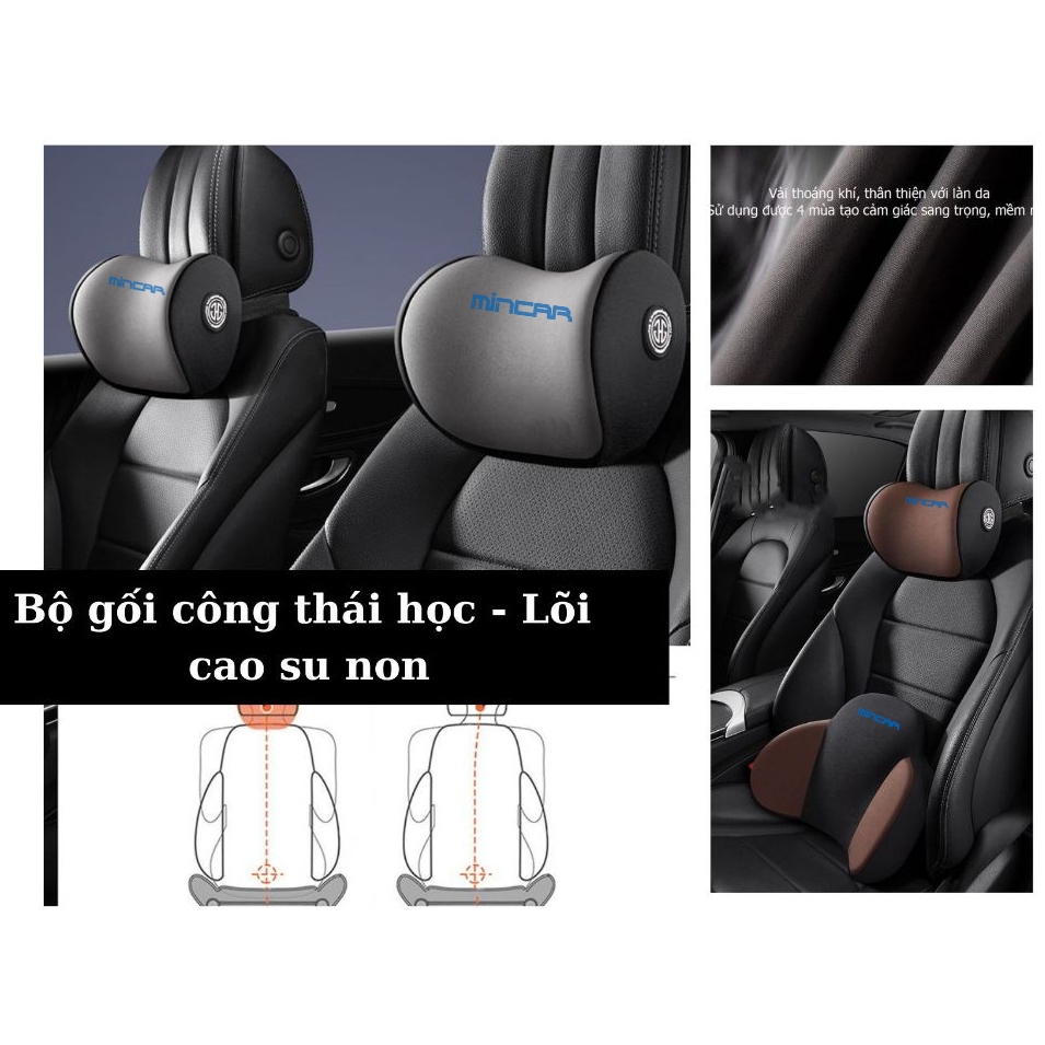 Gối tựa đầu và lưng bằng cao su non công thái học cho ghế ô tô và văn phòng | BigBuy360 - bigbuy360.vn