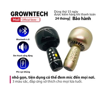 Micro kèm loa bluetooth karaoke GrownTech YS 69 bass vang hỗ trợ ghi âm
