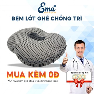 Đệm lót ghế ngồi văn phòng chống trĩ cao su non thế hệ 2 Ema - Giúp giảm áp lực lên vùng trĩ