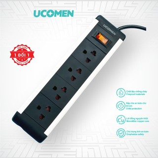 Ổ cắm điện an toàn Ucomen 4 ổ cắm chống quá tải 2500W