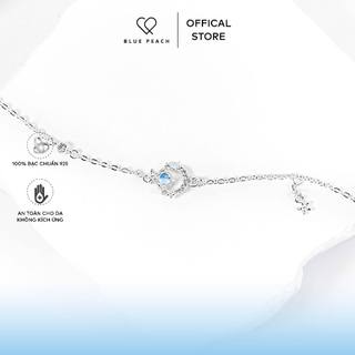 Lắc chân bạc 925 blue peach lc vòng tròn hoa 5 cánh - moonstone lc287