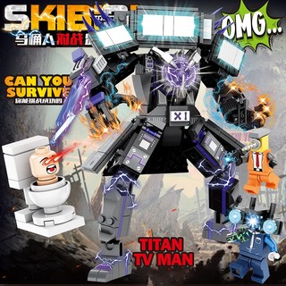 Đồ chơi lắp ghép mô hình nhân vật skibidi toilet, đồ chơi lắp ghép lego skibidi toilet, tv man, camera man