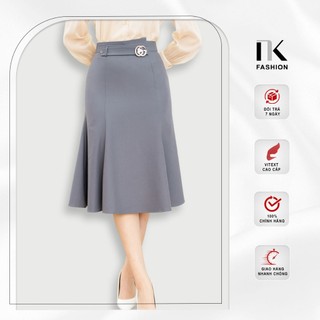 Chân Váy Nữ Công Sở NK Fashion Dáng Dài Đuôi Cá Lệch Kèm Đai Eo, Chất Liệu Co Giãn Nhẹ NKCV2112001