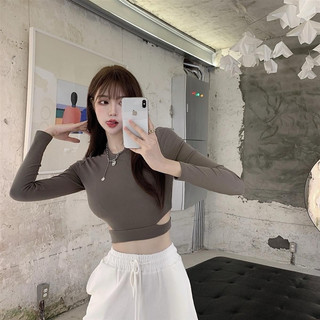 Áo croptop khoéc eo Ulzzang