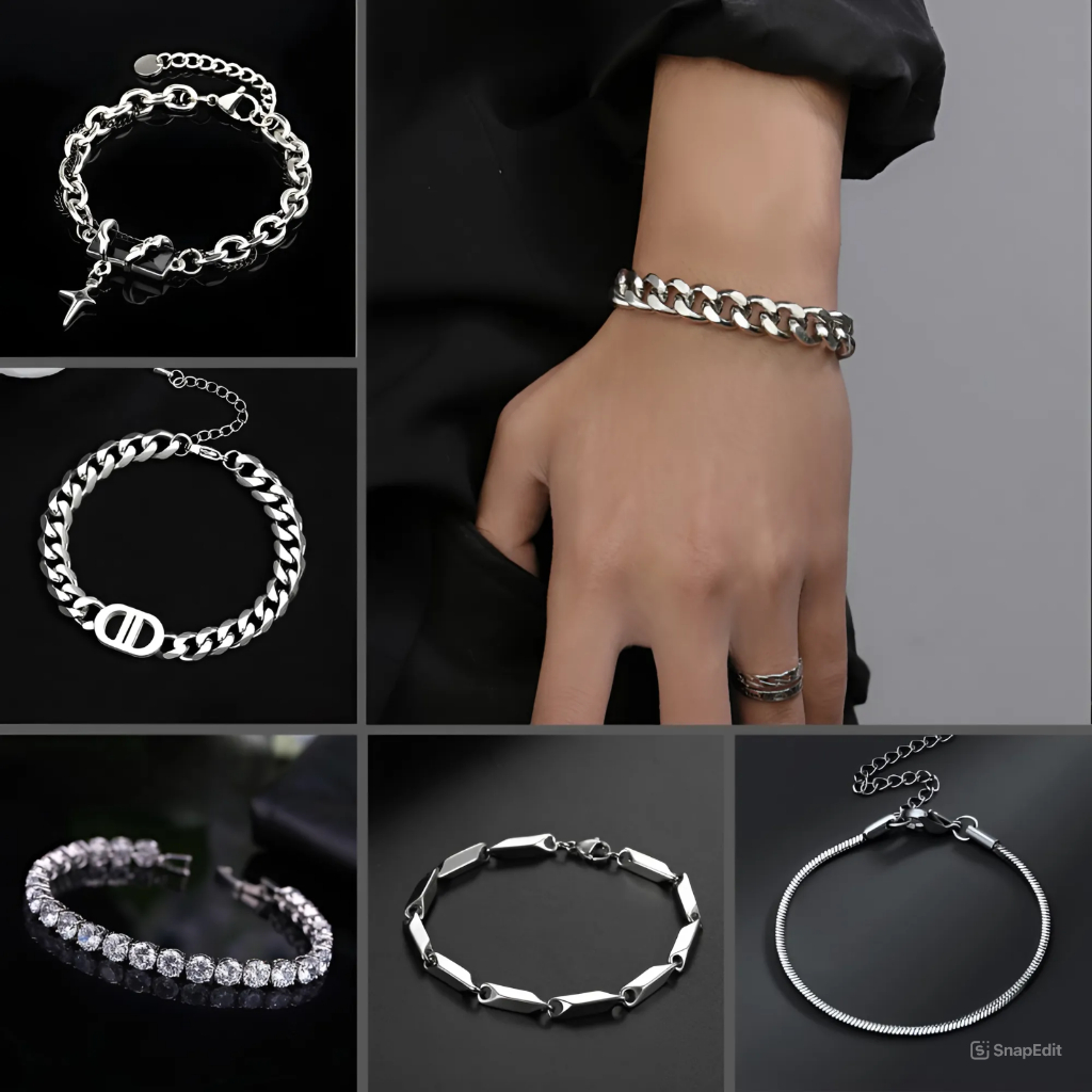 Vòng Tay Thép Titan Cao Cấp Không Gỉ Kin Accessories Lắc Tay Nam Nữ Unisex Phụ Kiện Thời Trang Basic Nhiều Mẫu Tùy Chọn