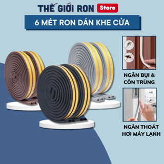 6 Mét Ron Chặn Khe Cửa, Miếng Nẹp Khung Cửa Chống Gió Lùa Cách Âm, Chống Va Đập