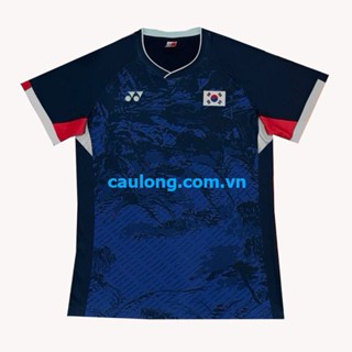 Áo Cầu Lông Nam Nữ Cổ Tròn Yonex 6537 Đội Tuyển Hàn Quốc Tại Paris Olympic 2024 Xanh Đen