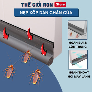  Nẹp xốp dán chặn khe cửa cách nhiệt Miếng dán chặn cửa ngăn bụi gió lùa côn trùng dài 1 Mét 
