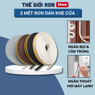 Ron Cao Su Chặn Khe Cửa, Miếng Chặn Dán Khung Cửa 2 Mét Loại 2 4 6mm