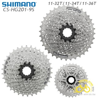 Líp thả líp 9 xe đạp SHIMANO CS HG201 11-32T / 11-34T / 11-36T - Hàng chính Hãng