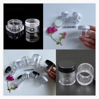 HỦ NHỰA TRÒN 10g nắp trắng / đen ĐỰNG KEM - hủ kiếng TRONG 30g 20g  - lọ nhựa chiết mỹ phẩm 5g 3g