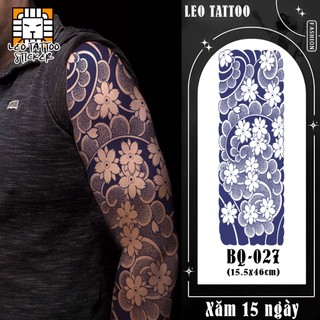 [Loại Dài Ngày] Hình Xăm Dán Nhật Cổ Kín Tay 15 Ngày LEO TATTOO (46x15.5cm)