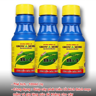 2 chai phân bón grow more vitamin b1 start kích rễ đâm chồi - mỹ chai 100ml