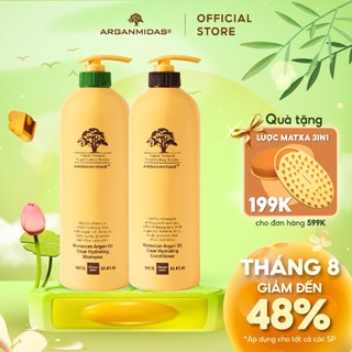 COMBO GỘI XẢ siêu dưỡng ẩm Arganmidas Moroccan Argan Oil Clear Hydrating - 1000ml